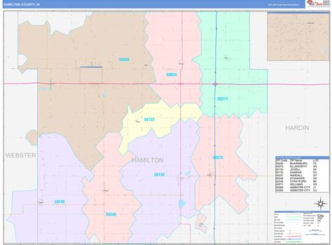 Hamilton County, IA Wall Map Color Cast Style by MarketMAPS - MapSales.com