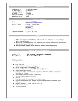 CV Christelle Mitchley PDF