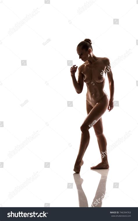 Naked Woman Posing Against White Background Stock Photo Shutterstock