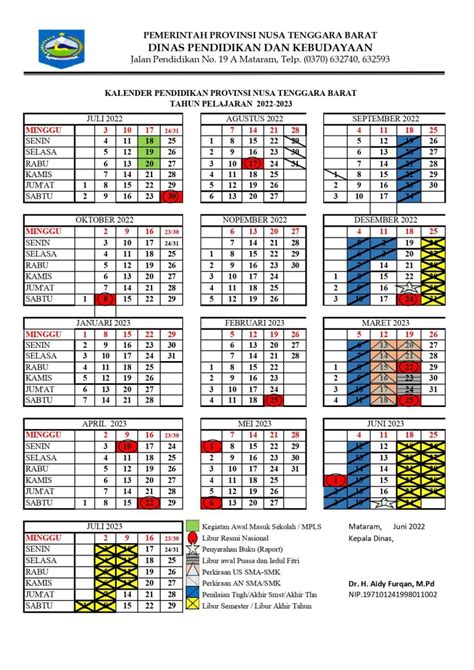 Kalender Pendidikan Provinsi Ntb Tp 2023 2024 Smk Assulamy