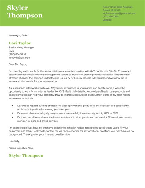 Retail Sales Associate Cover Letter Examples And Templates For 2024