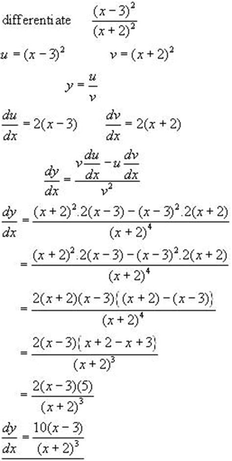 The Quotient Rule Differential Calculus From A Level Maths Tutor