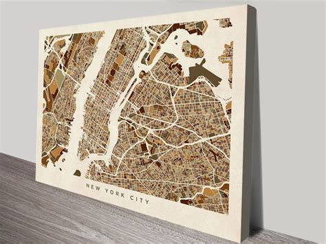 Buy Nyc Street Map In Autumnal Colours Wall Art Killara Sydney Australia