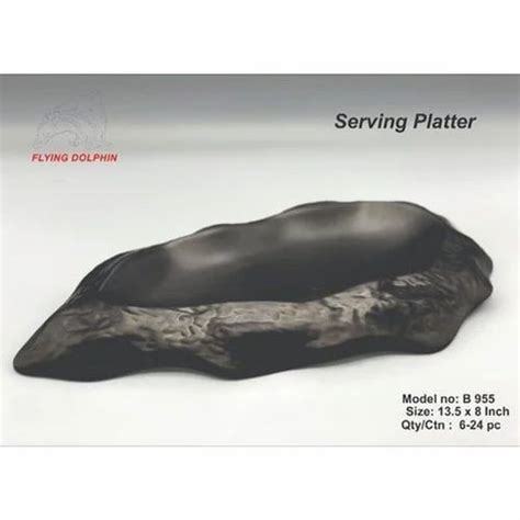 Flying Dolphin 13 5 X 8 Inch Melamine Black Serving Platter Capacity