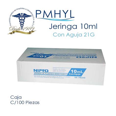 Jeringa Ml Con Aguja G X Mm Caja C Pzas Marca Nipro Pmhyl