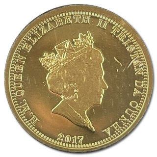 1 Crown Elizabeth II Platinum Wedding Portrait Gold Tristan Da