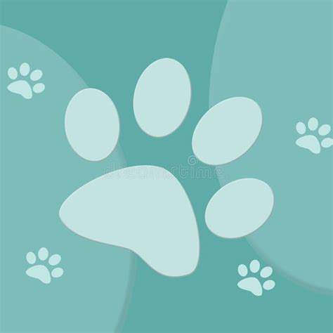 Blue and Turquoise Paw Print Background Stock Illustration