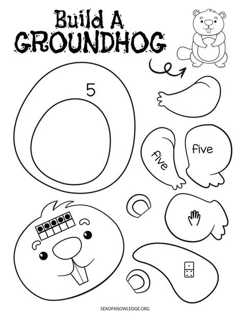 Groundhog Day Arts And Crafts Number Match