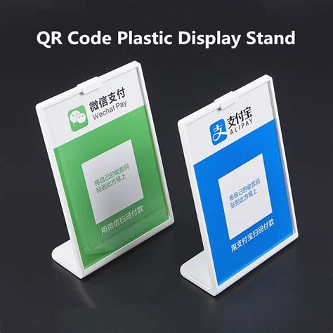 A6 Plastic Qr Code Display Stand Counter Top Sign Holder Stand Menu