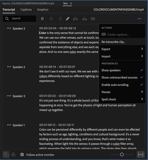 Speech To Text In Premiere Pro