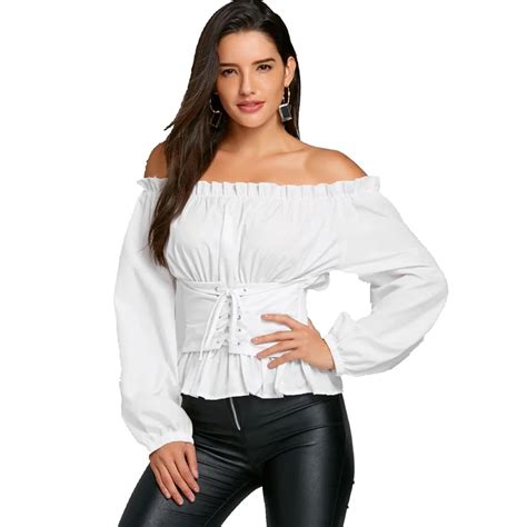 Women Blouse Elegant Off The Shoulder Female Blouse Shirt Sexy Summer