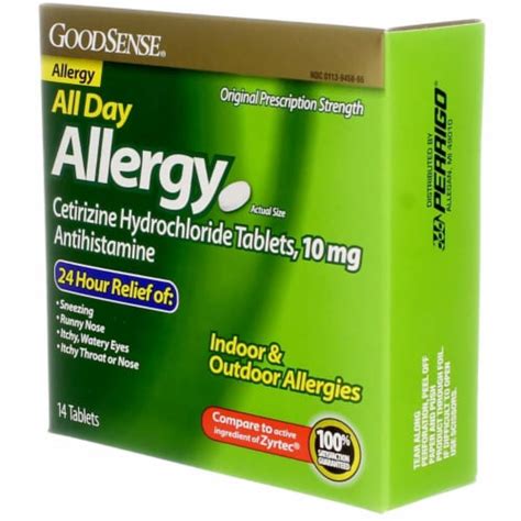 Goodsense Antihistamine Cetirizine Hcl Allergy Relief Tablets 10 Mg 24