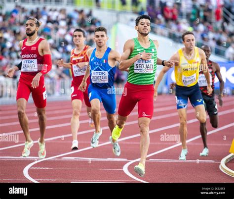 Djamel Sedjati Of Algeria Competing In The Mens M Heats At The