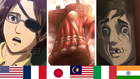 All Moments In 6 Different Countries Attack On Titan Season 4 Part 3 Collection Youtube