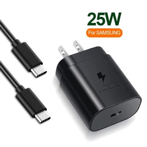 Genuine 25w Super Fast Wall Charger And 6ft Usb C Cable For Samsung