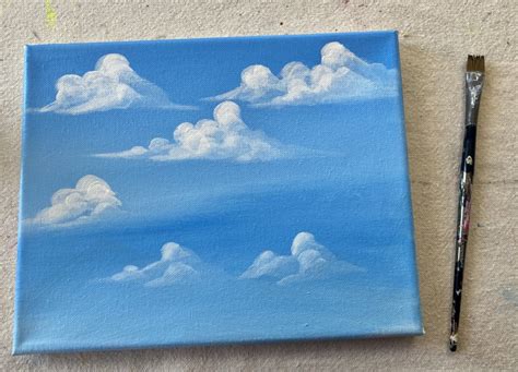 How To Paint Clouds Simple Puffy Clouds Step By Step Painting