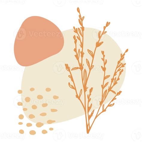 Aesthetic Boho Blob Shape and Outline Flower 11382403 PNG