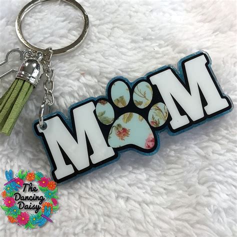 Mom Paw Print Acrylic Keychain Blanks Moxie Vinyls