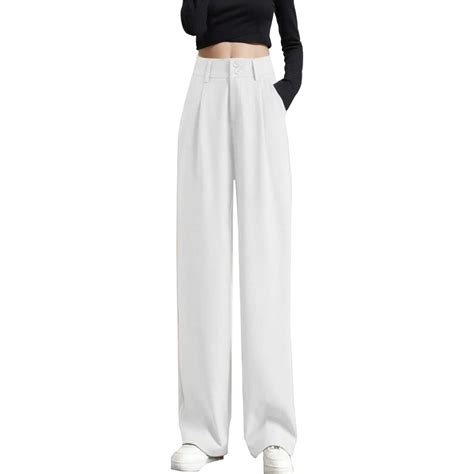 Yuivh Womens Stretchy Wide Leg Lounge Pants High Waisted Elastic In The Back Business Work