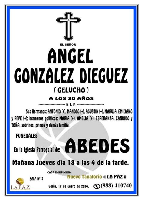 ESQUELAS VERÍN Ángel González Diéguez Gelucho