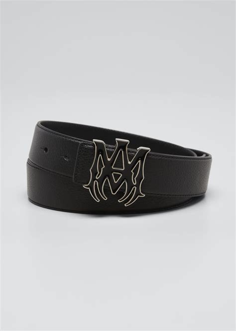 Amiri Mens Leather Logo Belt Bergdorf Goodman