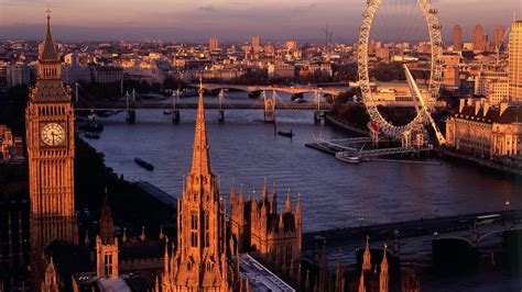 Картинка город. Река, закат, Англия, город, Лондон. | London painting ...