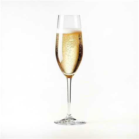 Glass Of Prosecco Side View Isolated On A White Background