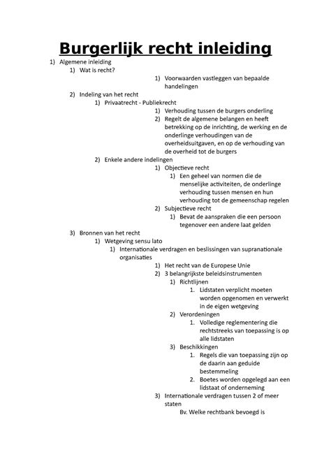 Burgerlijk Recht Samenvatting Burgerlijk Recht Inleiding Algemene