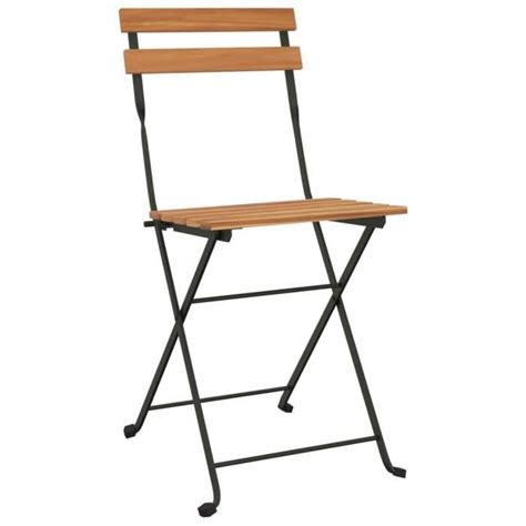 L Pwshymi Chaises De Bistrot Pliantes Pcs Bois De Teck Solide