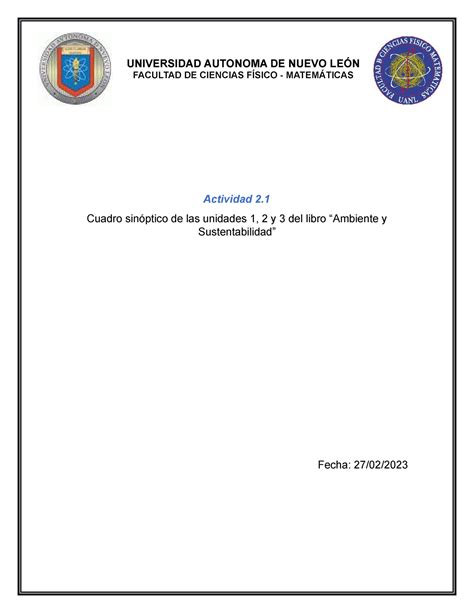 Actividad 2 Actividad 2 Cuadro sinóptico de las unidades 1 2 y 3