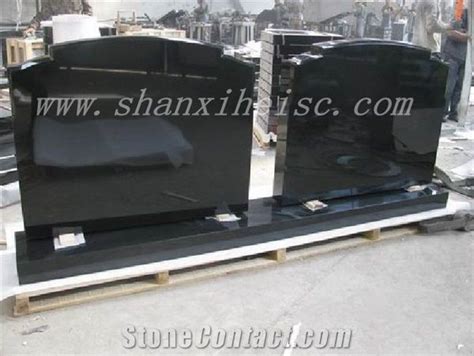 China Polished Shanxi Black Granite Tombstones And Monuments