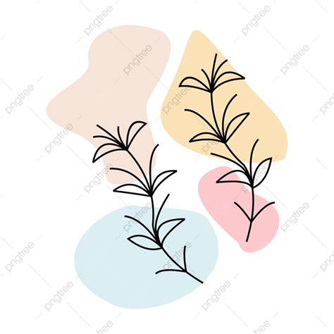 Abstract Shape Clipart Hd PNG Line Art Floral With Abstract Shapes