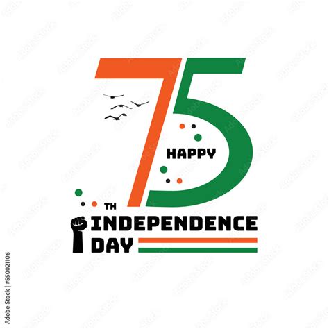 Seventy five 75 years of indian independence day greeting design logo ...