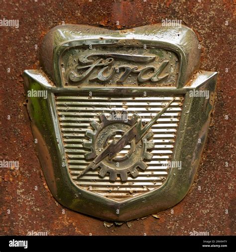 old Ford sign on a wrecked car Stock Photo - Alamy