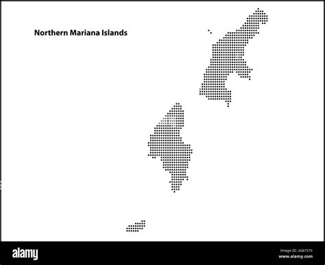 Vector Halftone Dotted Map Of Northern Mariana Islands Country For Your