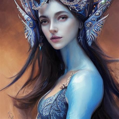 Blue And Silver And Brown Full Head Beautiful Fantasy Princess