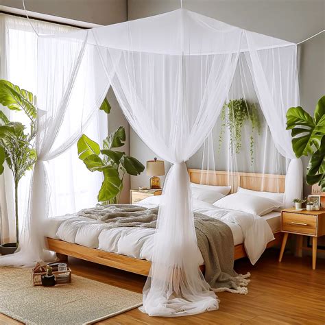 Mesh Bed Canopy Mosquito Net, Full Queen King Size, Four Opening Bed ...