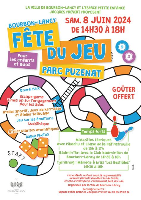 La Fête du Jeu revient le 8 juin Ville de Bourbon Lancy Ville de