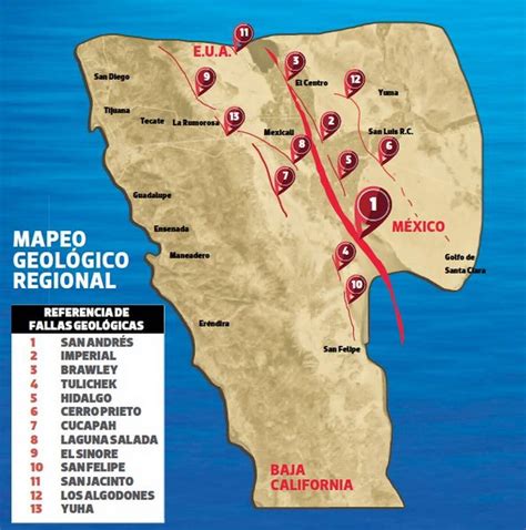 Lista 101 Foto Mapa De La Falla De San Andrés Cena Hermosa