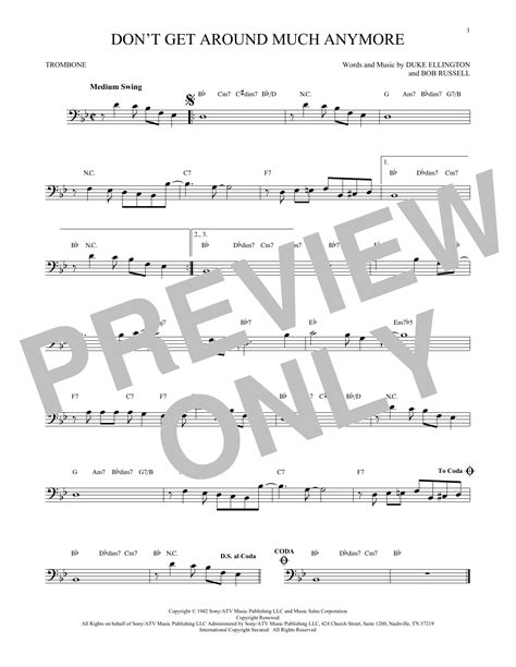 Don T Get Around Much Anymore By Duke Ellington Sheet Music For