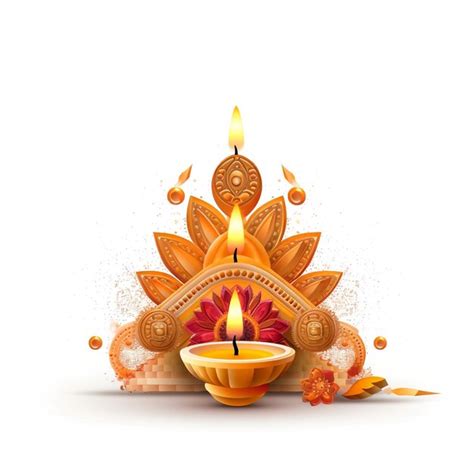 Premium Ai Image Illustration Of Burning Diya On Happy Diwali