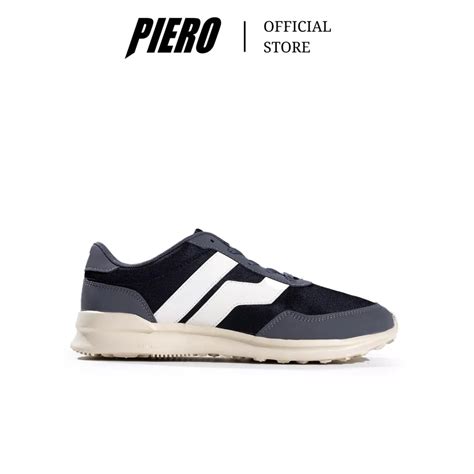 Jual Piero Sepatu Sneakers Pria City Core Big Logo Grey Black Off White