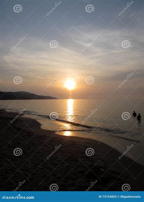 Suset At The Beach Stock Image Image Of Sunset Sand 73154853