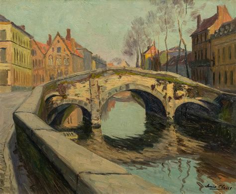 Louis CLESSE 1889 1961 De Augustijnenbrug In Brugge Olie Op Paneel