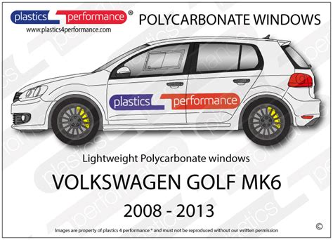 Volkswagen Golf Mk6 5dr Lexan Polycarbonate Windows Plastics 4 Performance