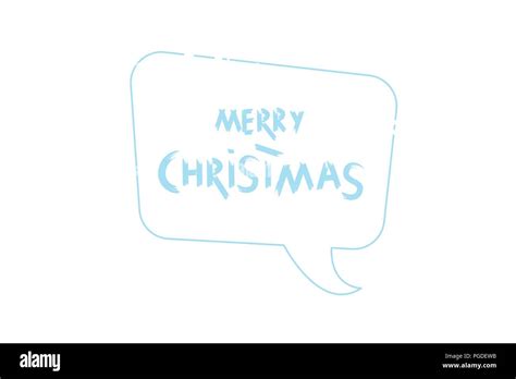 Merry Christmas Brush Handwritten Lettering With Speech Bubble