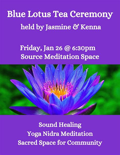 Blue Lotus Tea Ceremony Source Meditation Space Boise January 26