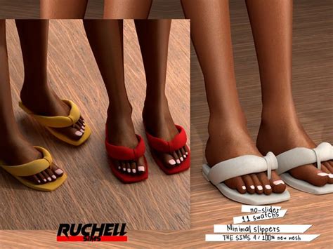 Minimal Slippers Ruchellsims Sims Cc Shoes Sims Expansions