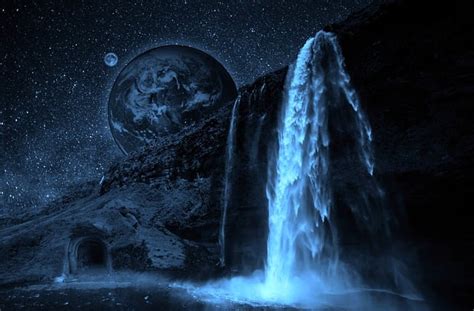 Waterfall Moon Earth Free Photo On Pixabay Pixabay