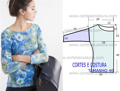 Molde de blusa básica passo a passo de corte e costura